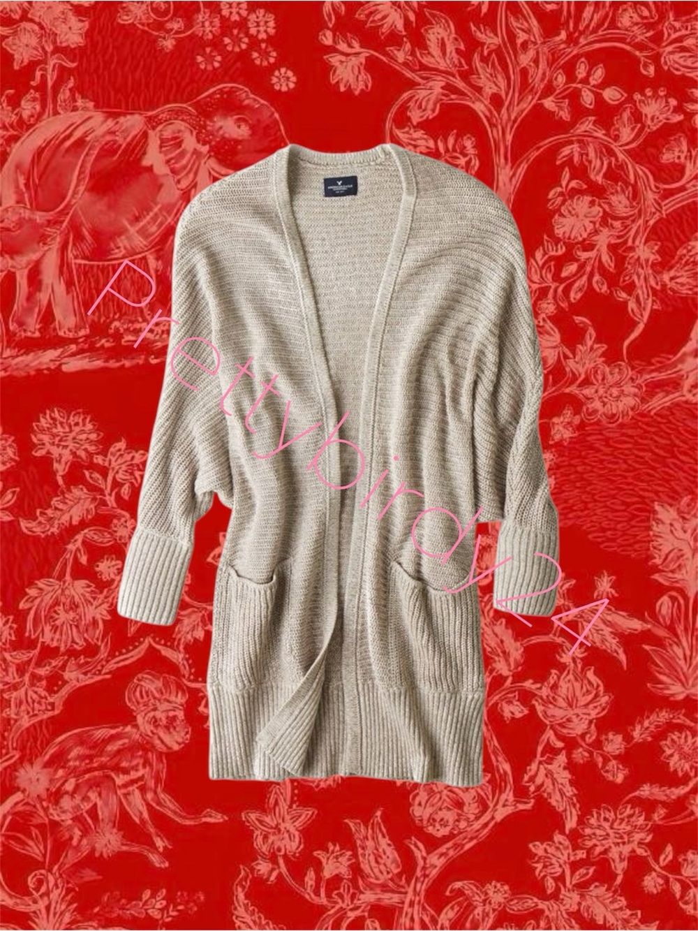 Retro AEO Knit Cocoon Pocket Sweater
